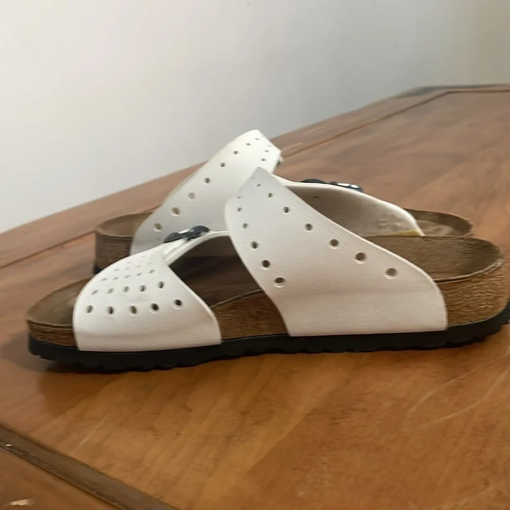 Birkenstock Birki’s Padded Slide Sandal White Freeport Size 8   39